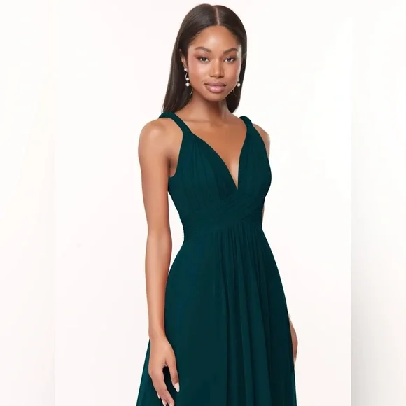 Azazie Women’s Bridemaids Dress, Pine Color, Size 4 Small, Bridesmaid Formal - Picture 15 of 16